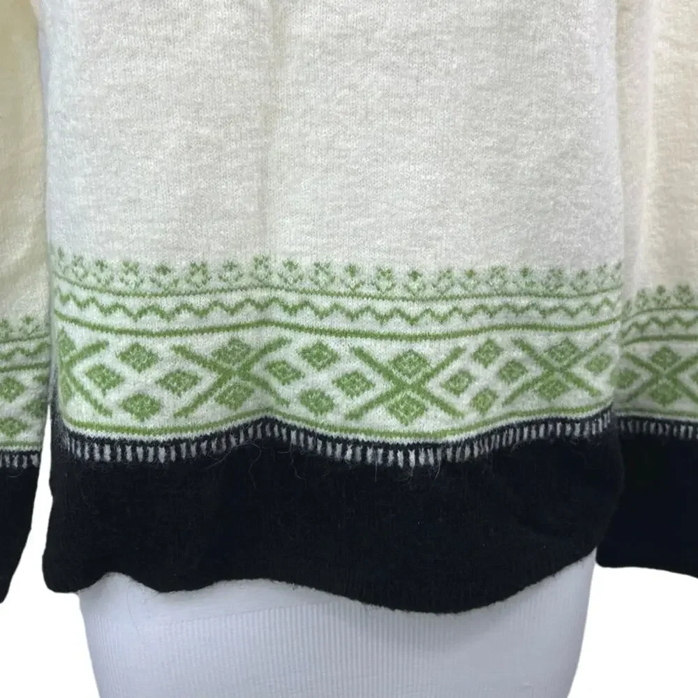 Ines De La Fressange x Uniqlo Cream Wool Colorblock Turtleneck Sweater Top XL